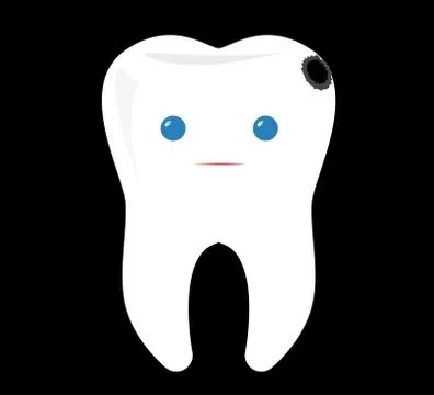 Surprized tooth vector illustration, tooth character logo Stock Illustration