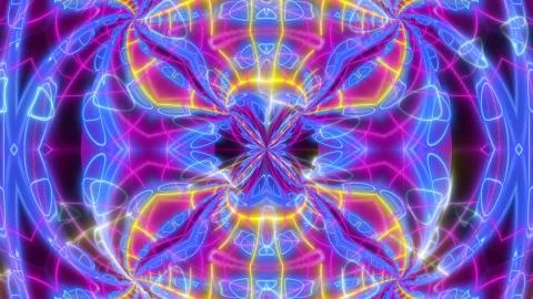 A surreal 3d rendering of butterfly looking psychedelic backdrop with a lot o Stock Illustration