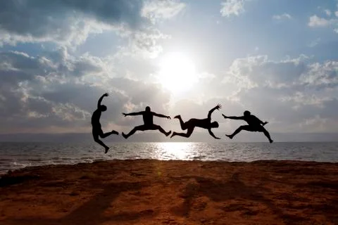 Surreal acrobatic activity Stock Photos