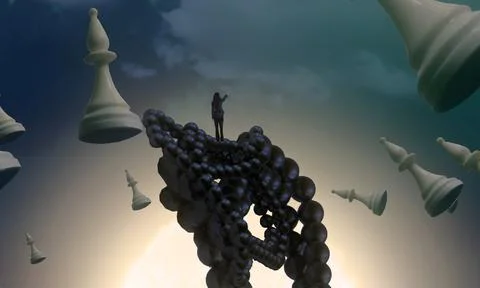 Surreal alternative realm. Dream like abstract imaginary image. Illustrazione stock