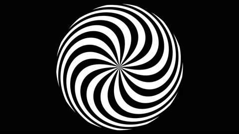 Surreal black and white psychedelic spiral animation Stock Footage 172391377
