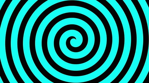 Surreal black and white psychedelic spiral animation Stock Footage 172393556