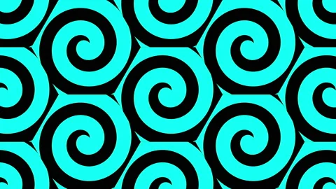 Surreal black and white psychedelic spiral animation Stock Footage 172393588