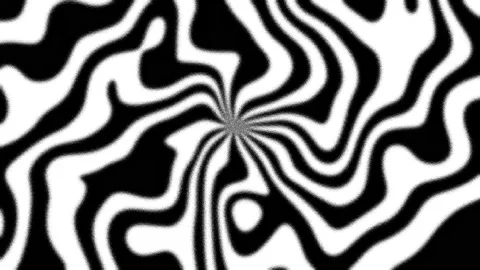 Surreal black and white psychedelic spiral animation Stock Footage 201673371