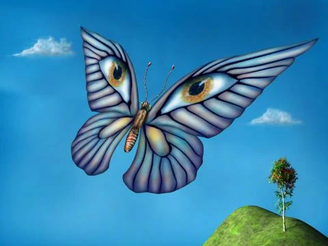 Surreal butterfly Stock Illustration