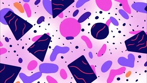 Surreal cartoon abstract pattern with bold stains and funky shapes Stock Footage 315246257