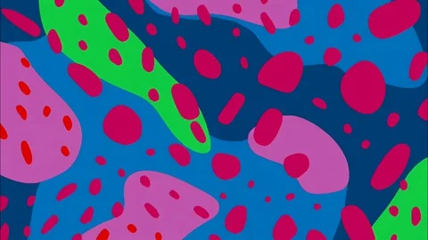 Surreal cartoon pop art pattern with playful stains and dots Stock Footage 315245260