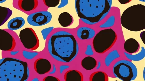 Surreal cartoon pop art pattern with funky spots stains and dots Stock Footage 315245301