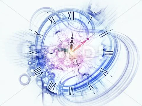 Surreal clock concept Stock Illustration