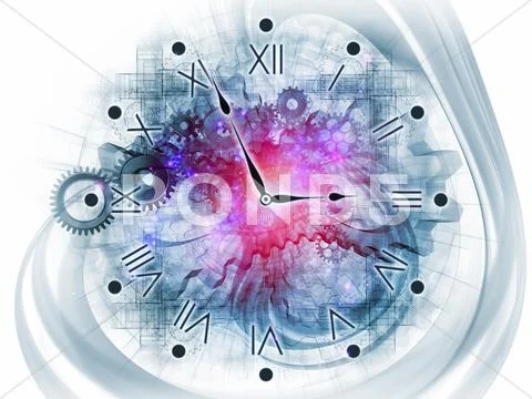 Surreal clock concept Stock Illustration