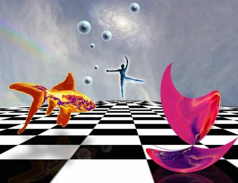 Surreal composition. Pink matter Stock Illustration