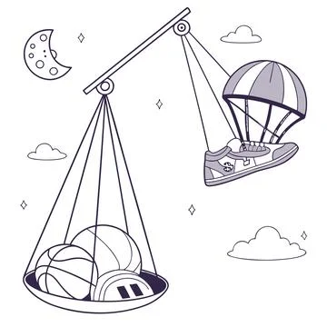 Surreal Conceptual Art: Floating Objects, Dreamlike Atmosphere Stock Illustration