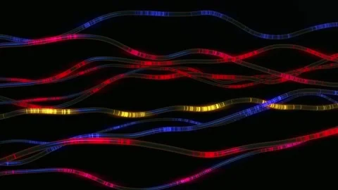 Surreal dance of colorful light waves in vibrant abstract patterns Stock Footage 296042011