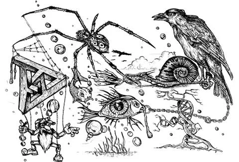 Surreal doodle Stock Illustration