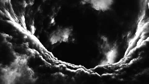 Surreal dramatic 3D Abstract Inside Tornado cyclone vortex Storm Clouds Stock Footage 323249504