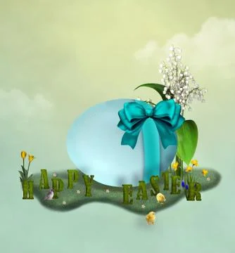 Surreal Easter egg backdrop Stock Illustration