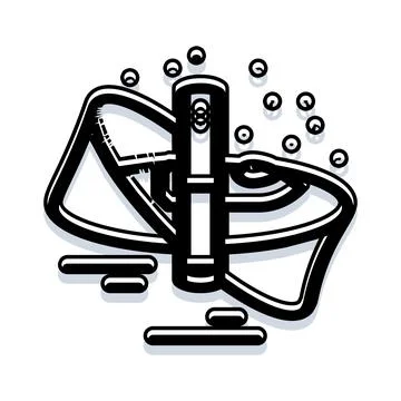 Surreal eye vision concept black and white line art Stock Illustration