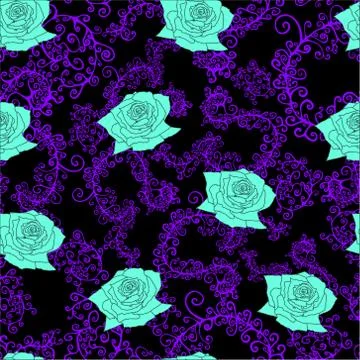 Surreal, floral, seamless pattern. Stock Illustration