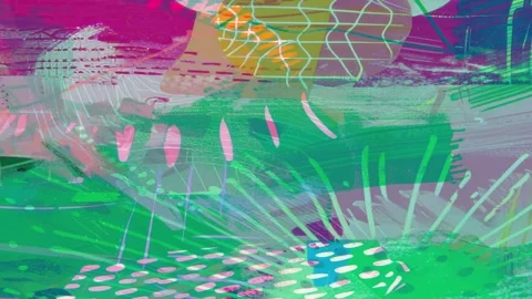 Surreal Hand Drawn Mixed Media Background Seamless Loop 스톡 동영상 328314567