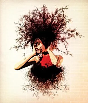 Surreal head Stock Illustration