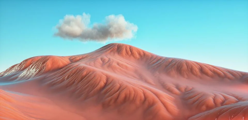 Surreal image with stylized mountain. Stock Illustration