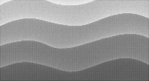 A surreal landscape of dark, undulating waves under a moonlit sky Stock Illustration