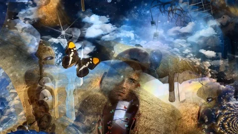 Surreal landscape Stock Footage 127709291