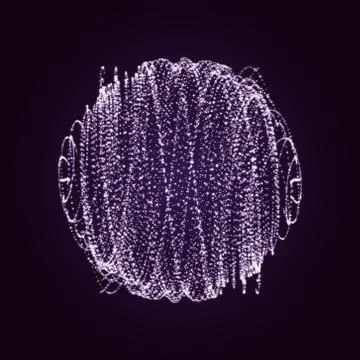 Surreal magic fireball on the dark background Stock Illustration