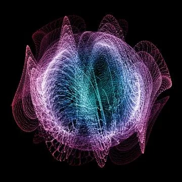 Surreal magic fireball on the dark background Stock Illustration