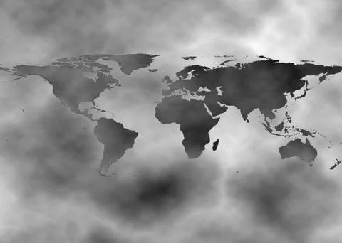 Surreal map showing pollution over earth Stock Illustration