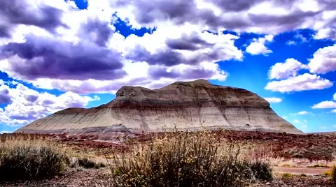 Surreal Mountain and clouds Stock Footage 48914617