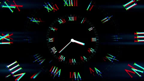 Surreal Old Clock with Distorted Effects, Dreamlike Time Perception Stock Footage 306584557