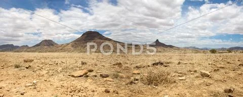 Surreal panorama of the Kaokoland game reserve in Namibia Stock Photos