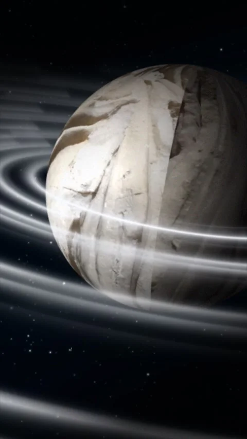 Surreal planet floating in space with smooth gravity waves, symbolizing cos.. Stock Footage 324036374