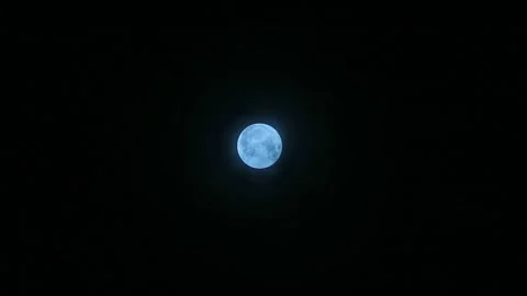 Surreal Powerful Lightning Strikes in the Night Sky with Blueish Moon Stock Footage 283844723