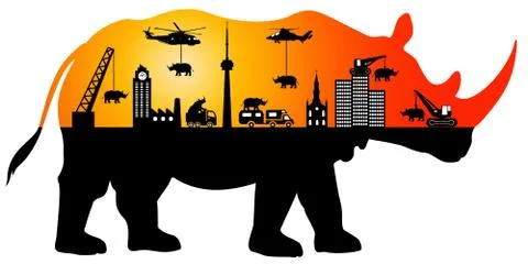 Surreal rhino Stock Illustration