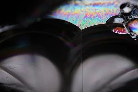 Surreal silver forms on black background, liquid perfect forms Stock Photos