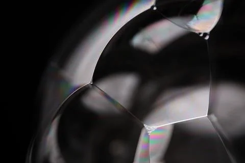 Surreal silver forms on black background, liquid perfect forms 스톡 사진