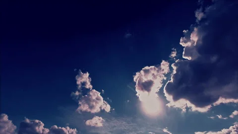 Surreal sky background with flying clouds Stock Footage 134021023