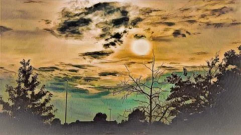 Surreal Sky Stock Illustration