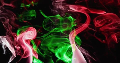 Surreal slow dance of clouds of colored smoke. Slow motion. Stock Footage 145633943