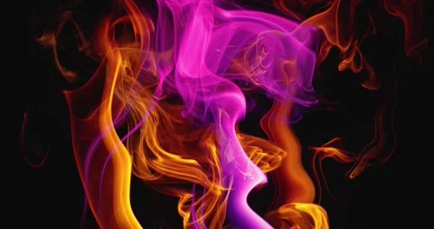 Surreal slow dance of clouds of colored smoke. Slow motion. Stock Footage 145745538