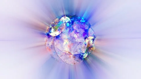 Surreal space background with rotating colorful elements. Stock Footage 268385244