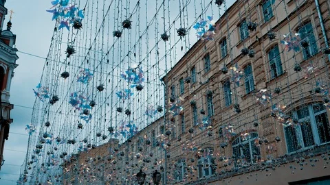 Surreal street lanterns Stock Footage 111074500