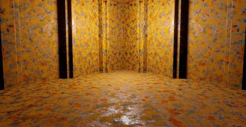 Surreal Technology Empty Glowing Vibrant Laser Showcase Stage Corridor Hallwa Иллюстрация