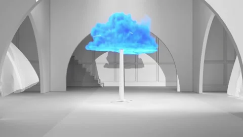 Surreal tree in a room Stock Footage 292450016