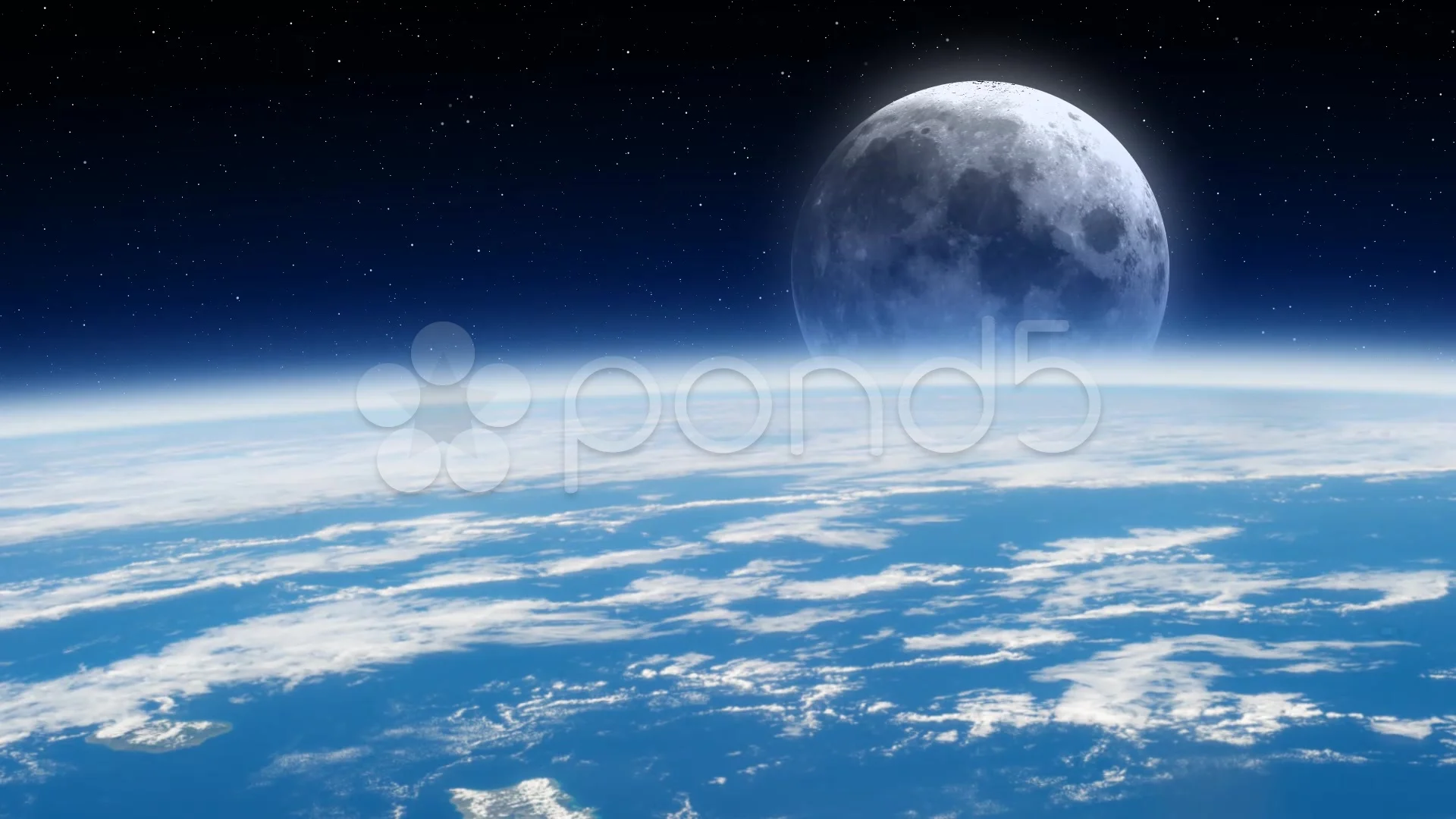 earth in space with moon