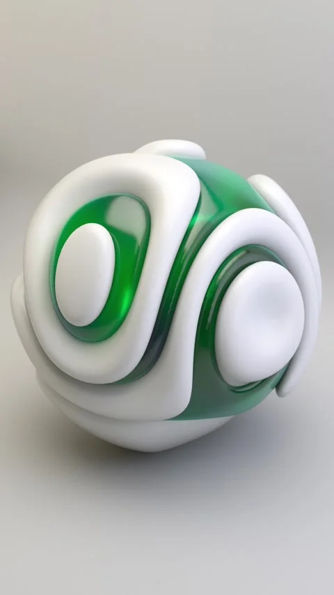 Surreal White 3D Ball Loop Stock Footage 291325349