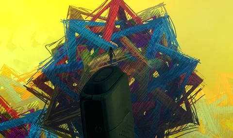 Surrealism. Dreamlike abstract imaginary image. Stock Illustration