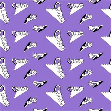 Surrealism elements pattern with abstract greek ancient sculptures Illustrazione stock